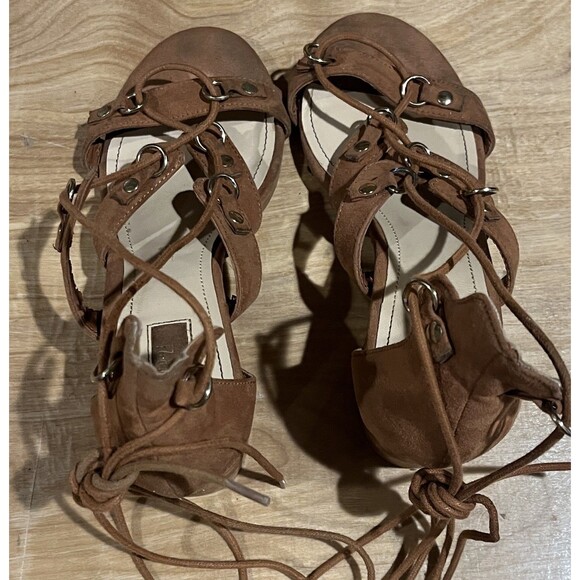 Forever 21 Women's 5.5  Lace Up High Heel Sandals open toe - Picture 2 of 5
